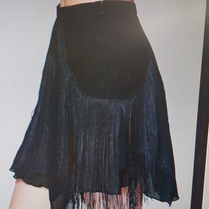 Free People Foam and Daze Black Fringe Skirt S:S